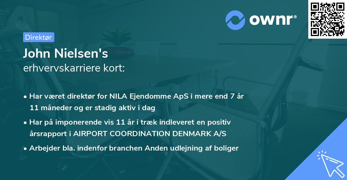John Nielsen's erhvervskarriere kort