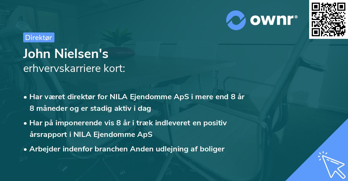 John Nielsen's erhvervskarriere kort