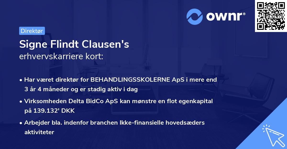 Signe Flindt Clausen's erhvervskarriere kort