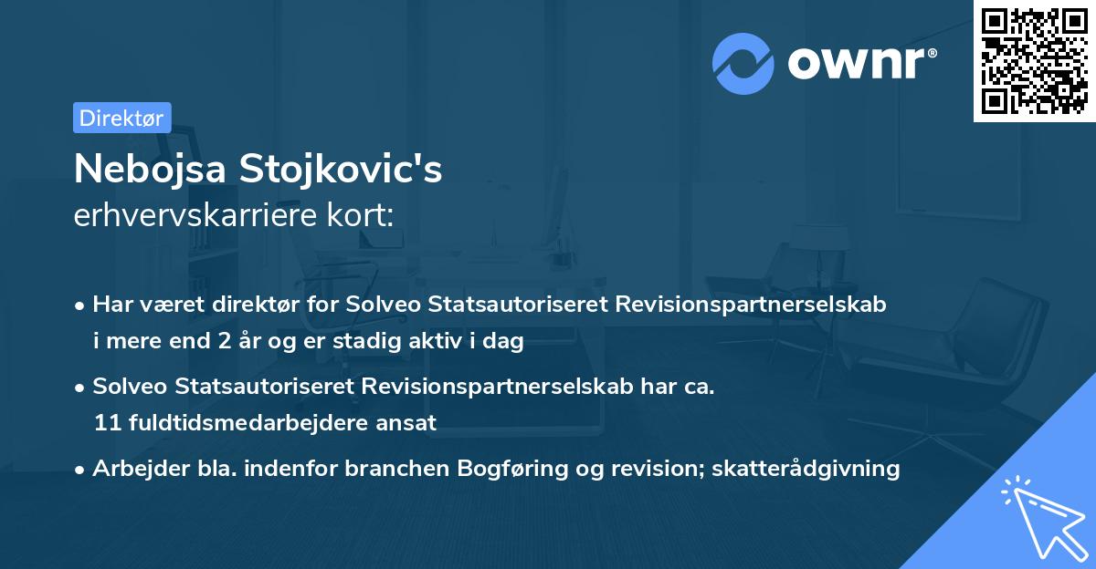 Nebojsa Stojkovic's erhvervskarriere kort