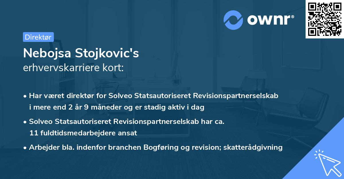 Nebojsa Stojkovic's erhvervskarriere kort