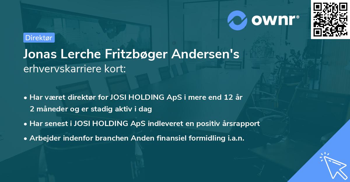 Jonas Lerche Fritzbøger Andersen's erhvervskarriere kort