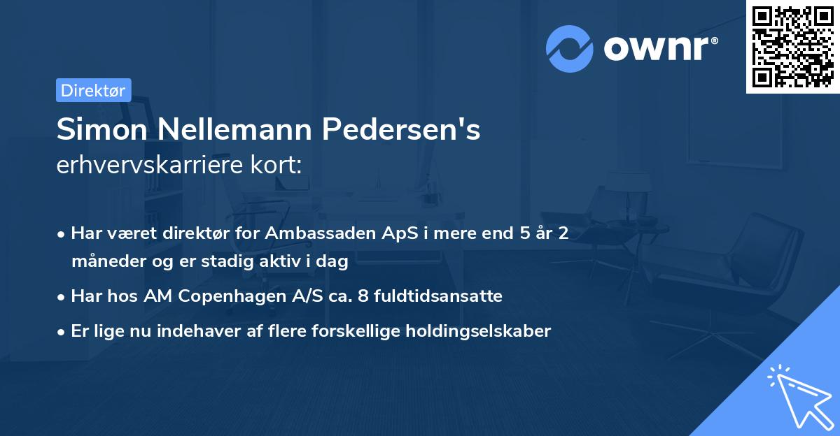 Simon Nellemann Pedersen's erhvervskarriere kort