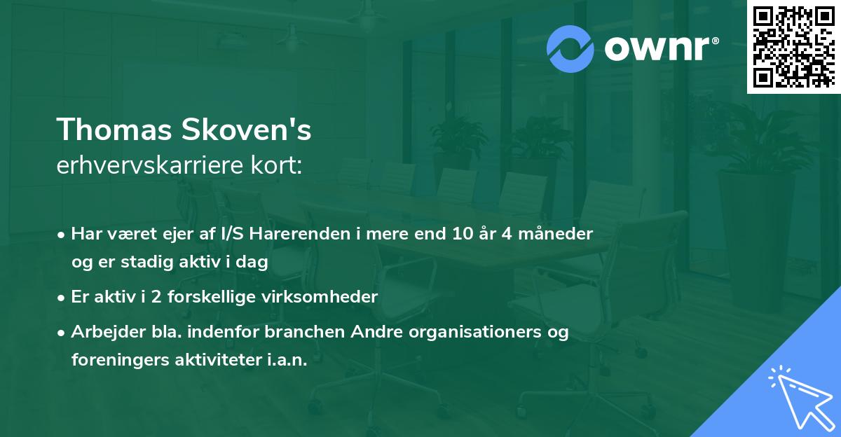 Thomas Skoven's erhvervskarriere kort