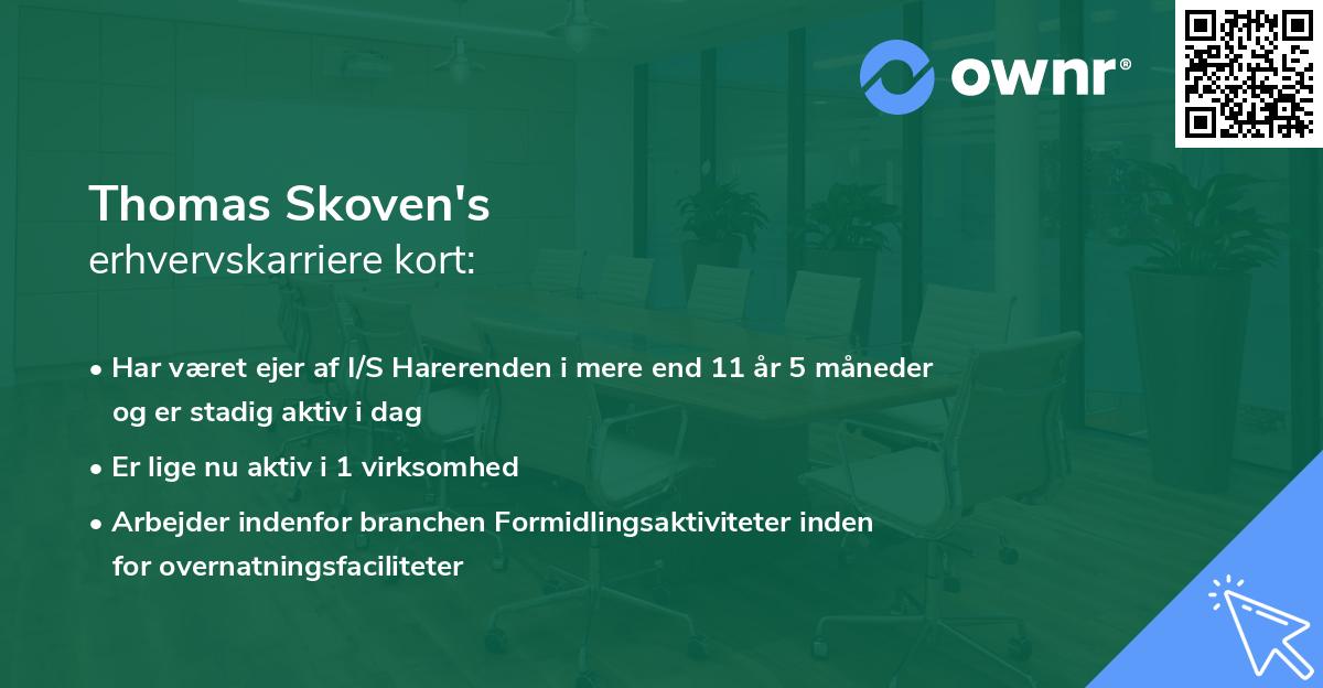 Thomas Skoven's erhvervskarriere kort