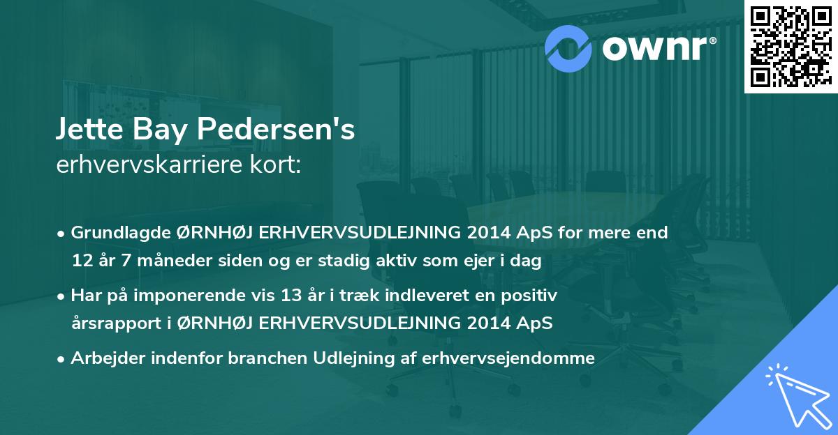 Jette Bay Pedersen's erhvervskarriere kort