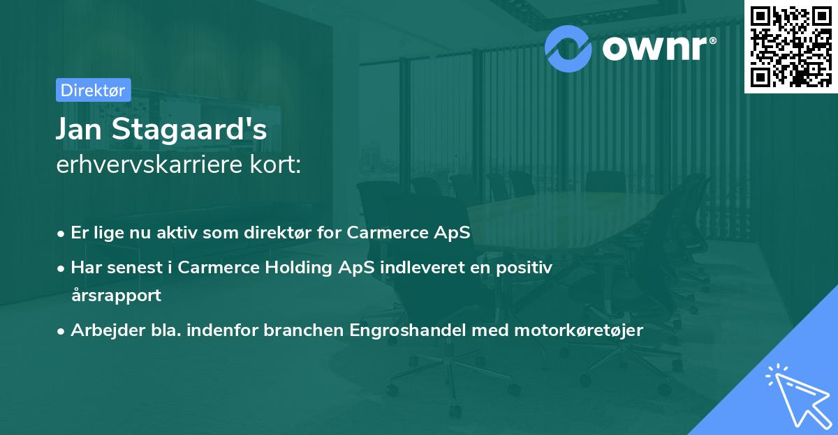 Jan Stagaard's erhvervskarriere kort