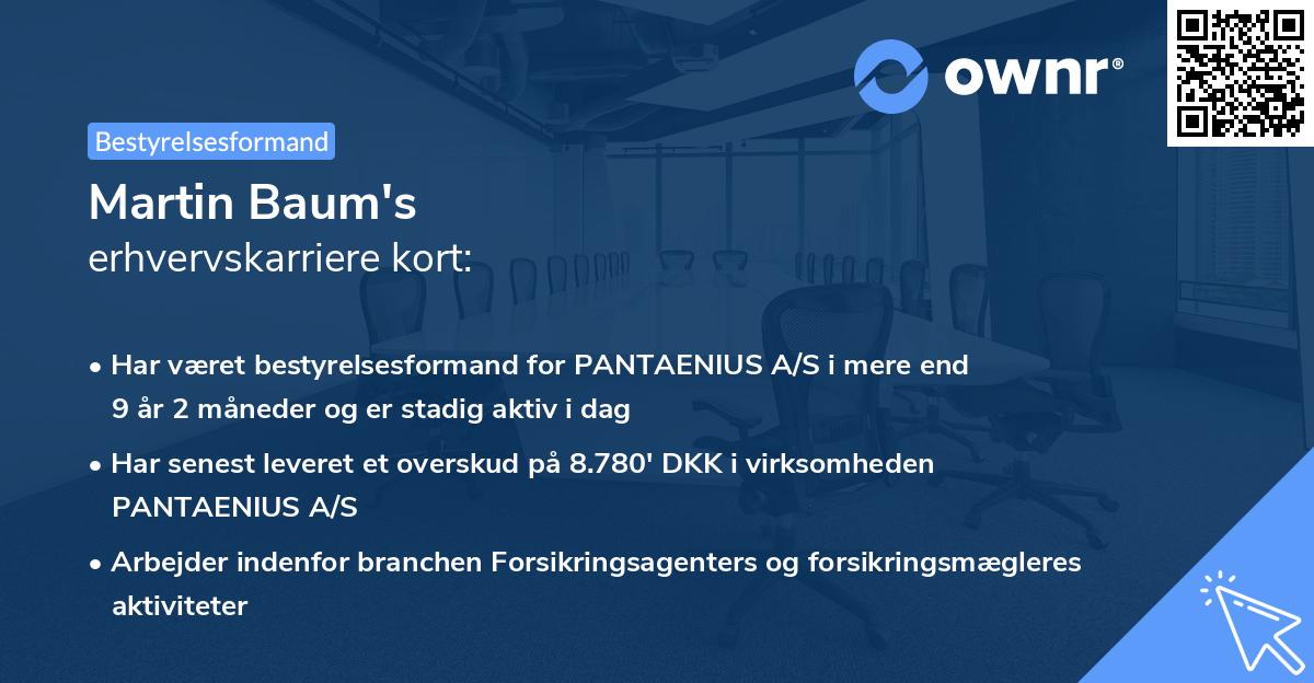 Martin Baum's erhvervskarriere kort