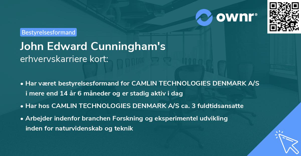 John Edward Cunningham's erhvervskarriere kort