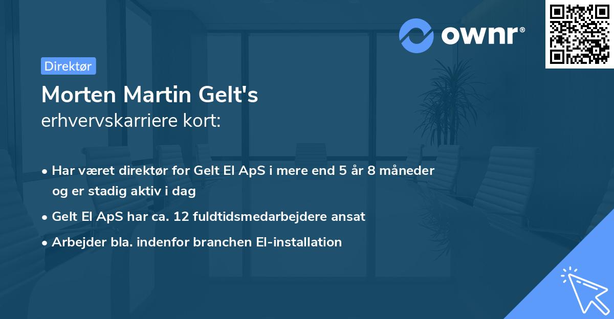 Morten Martin Gelt's erhvervskarriere kort
