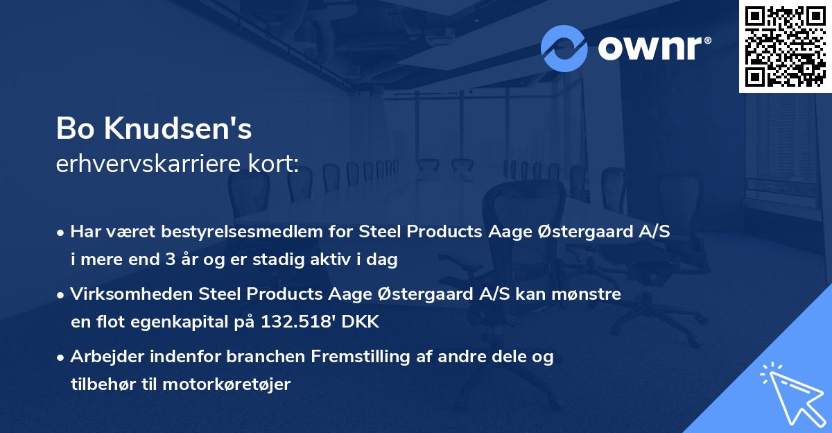 Bo Knudsen's erhvervskarriere kort