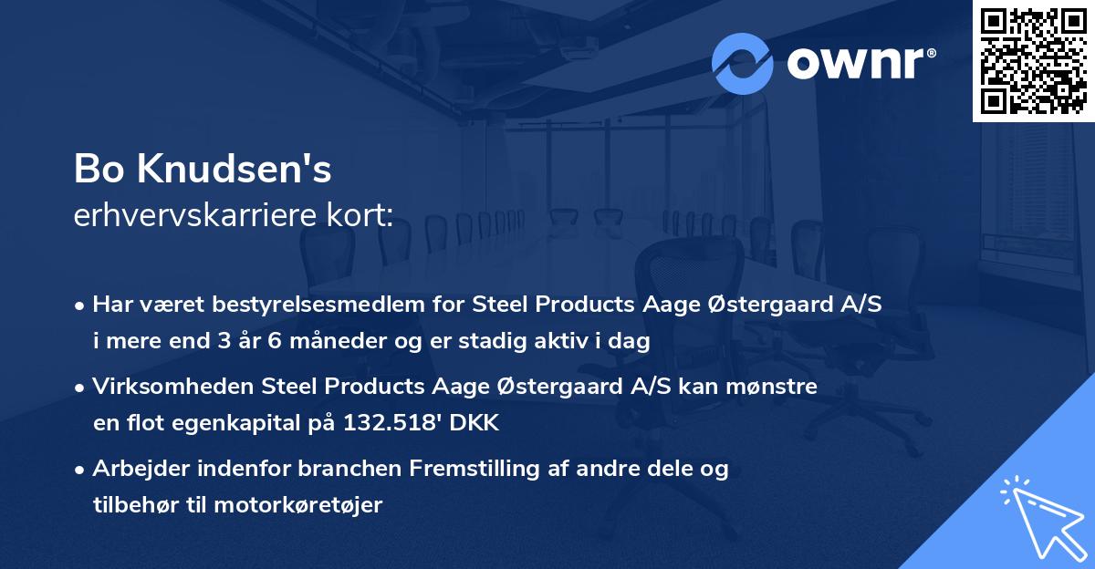 Bo Knudsen's erhvervskarriere kort