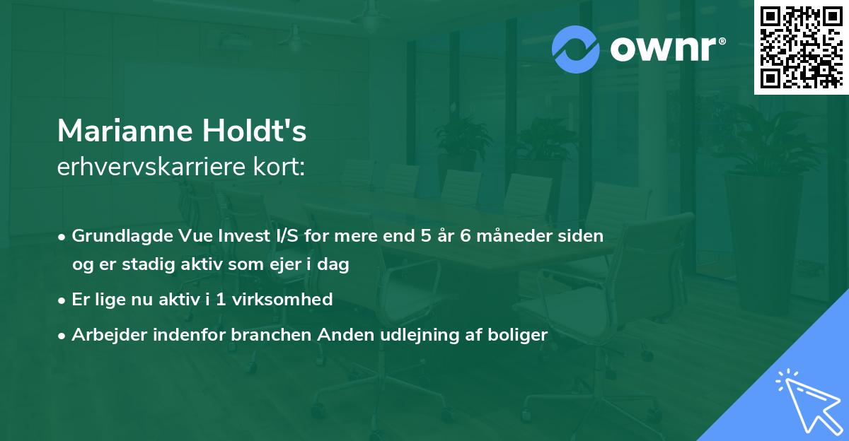 Marianne Holdt's erhvervskarriere kort