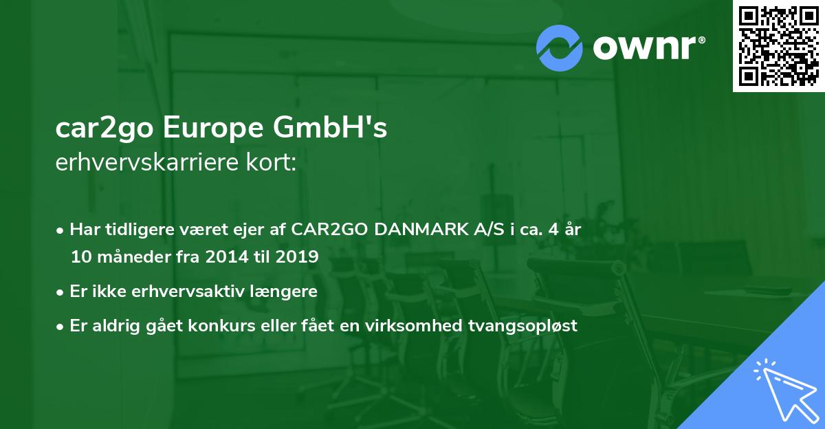 car2go Europe GmbH's erhvervskarriere kort