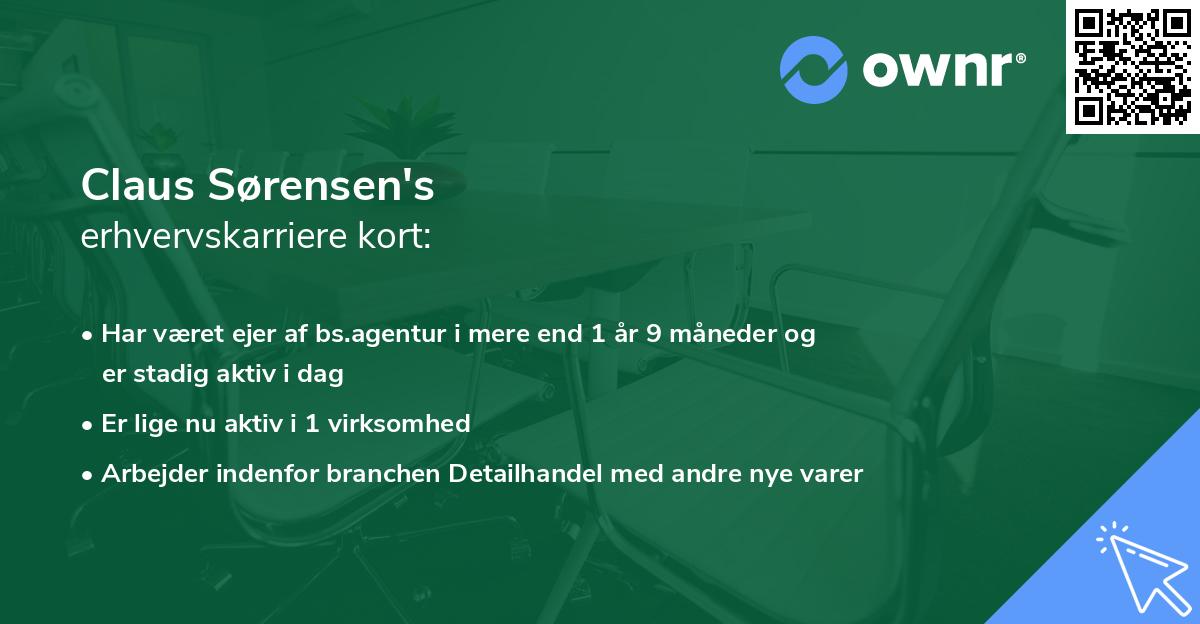 Claus Sørensen's erhvervskarriere kort