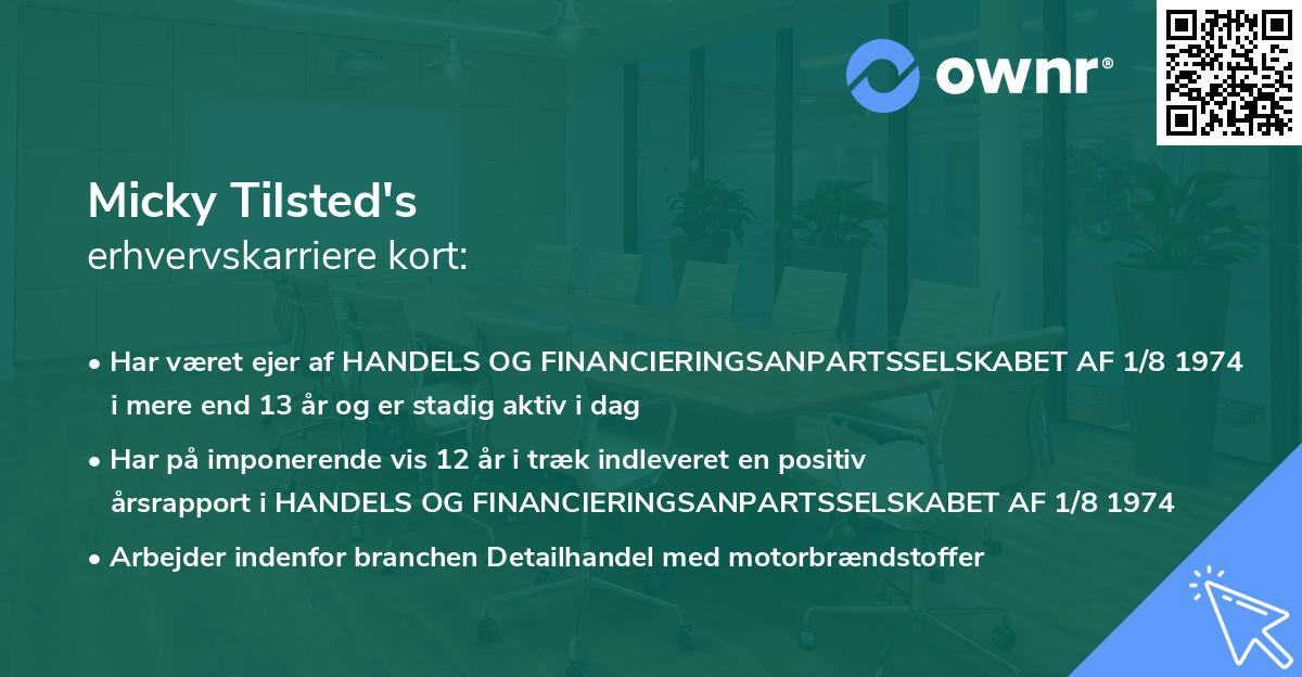 Micky Tilsted's erhvervskarriere kort