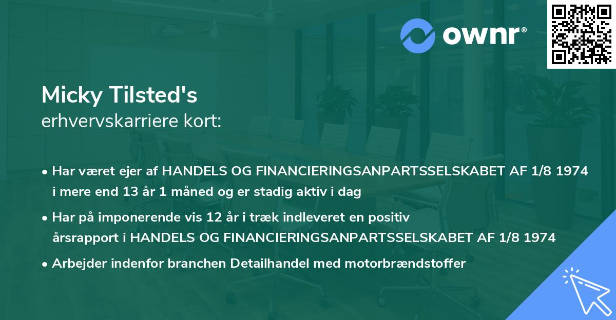 Micky Tilsted's erhvervskarriere kort
