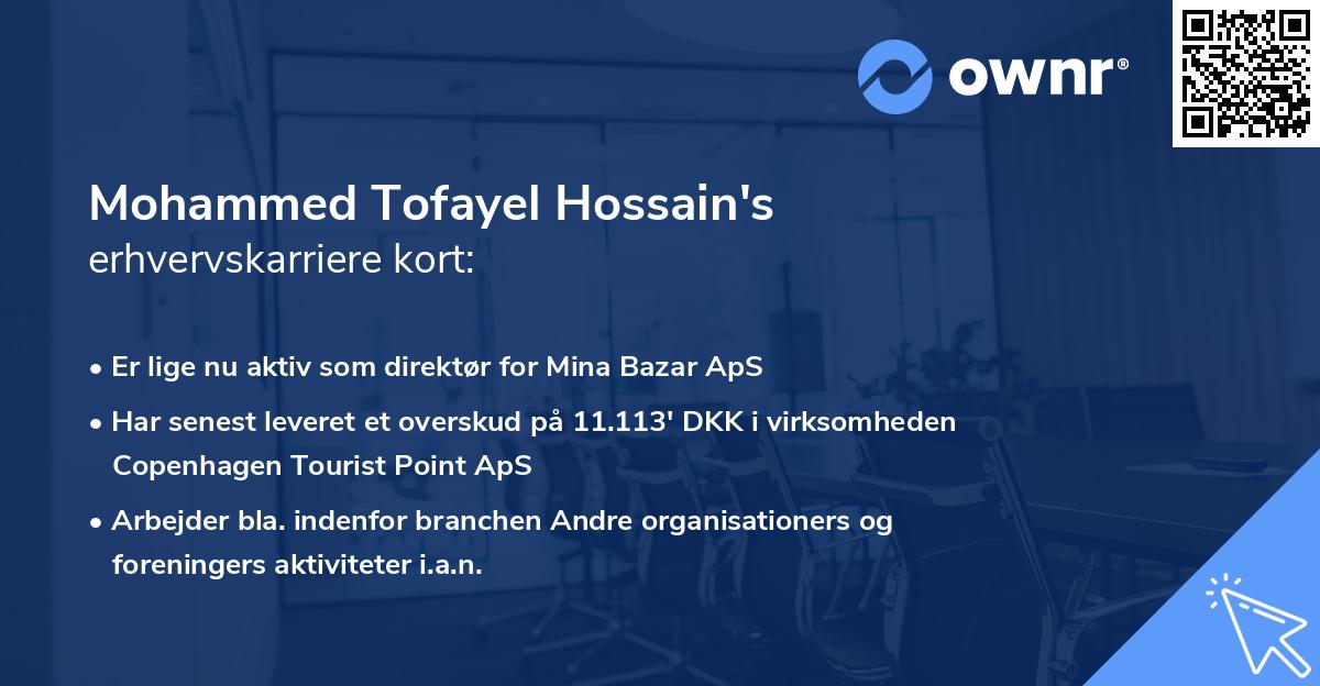 Mohammed Tofayel Hossain's erhvervskarriere kort