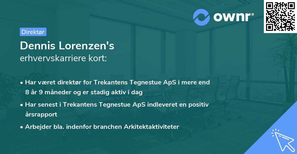 Dennis Lorenzen's erhvervskarriere kort