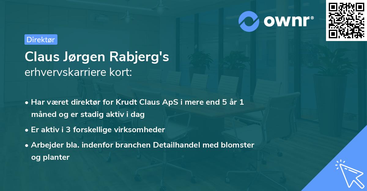 Claus Jørgen Rabjerg's erhvervskarriere kort