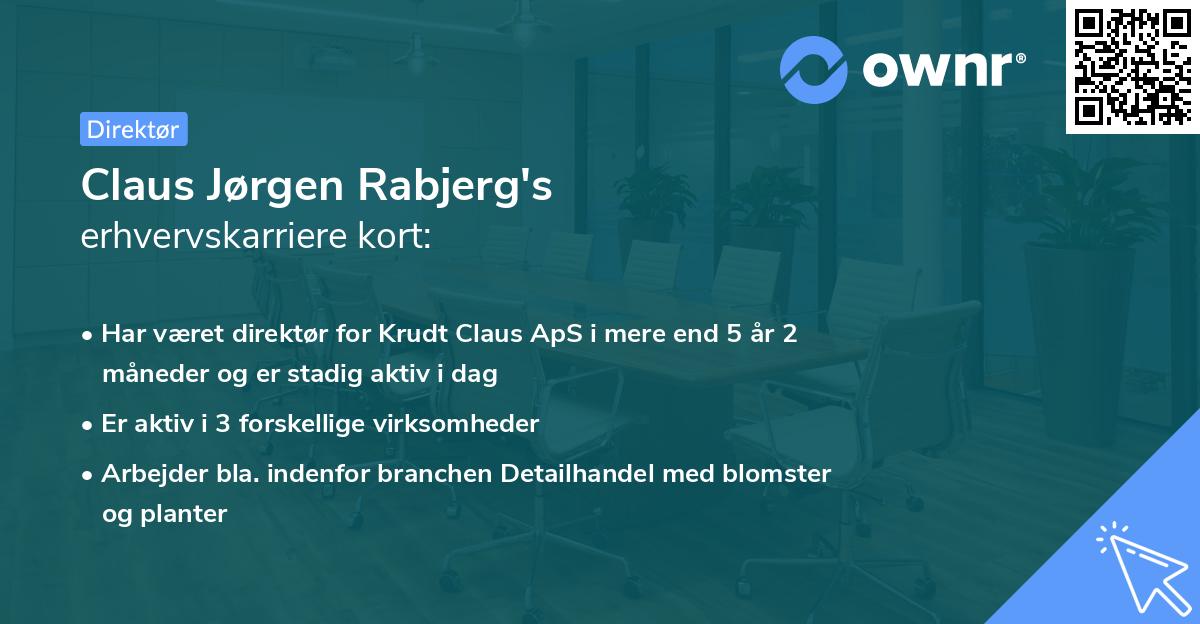 Claus Jørgen Rabjerg's erhvervskarriere kort