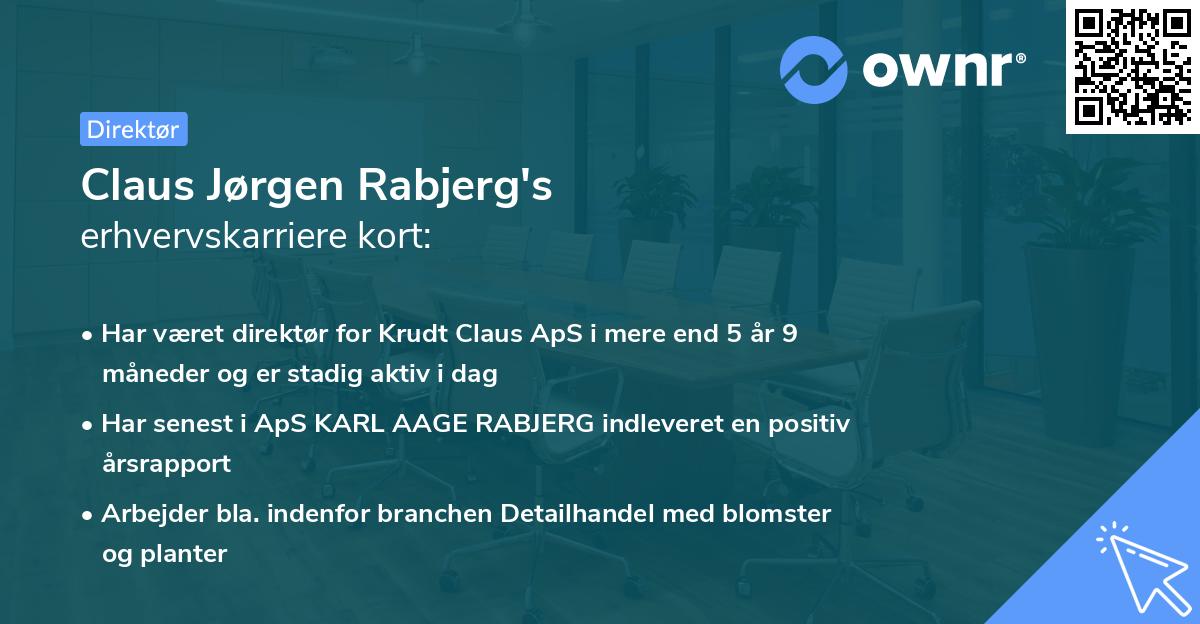 Claus Jørgen Rabjerg's erhvervskarriere kort