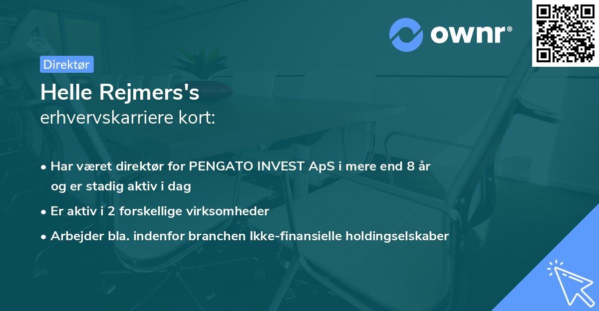 Helle Rejmers's erhvervskarriere kort