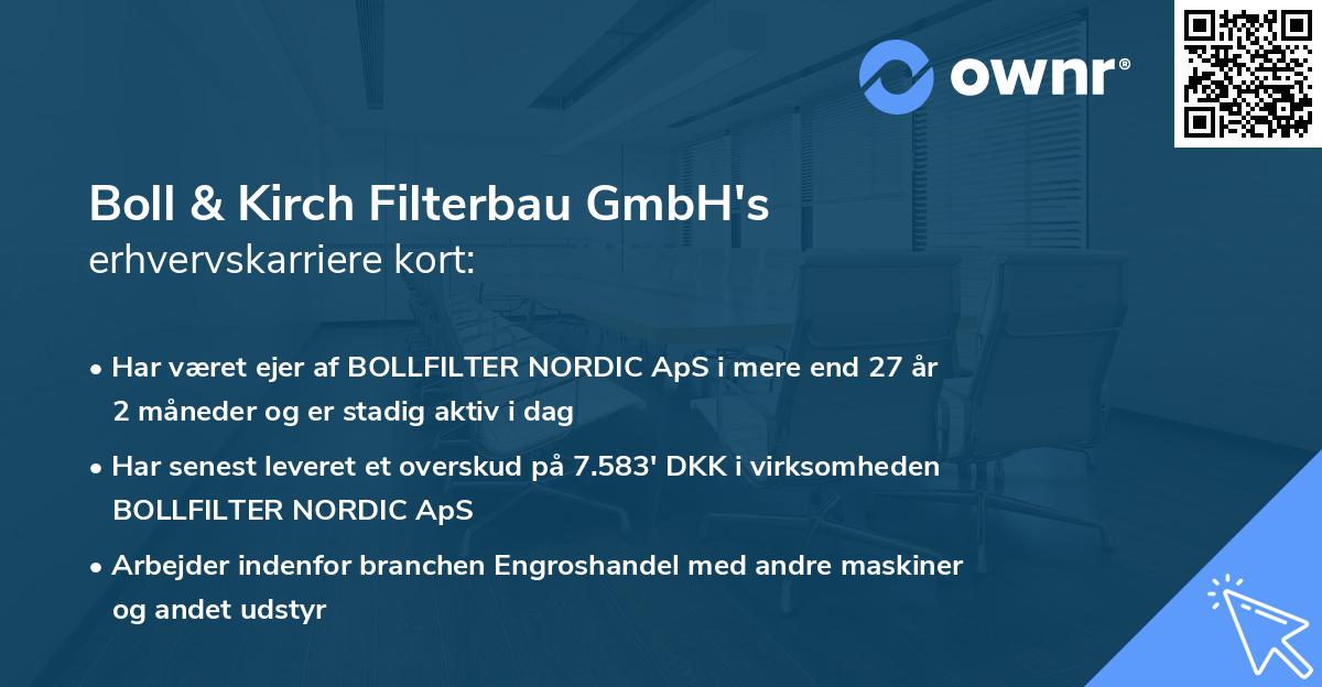 Boll & Kirch Filterbau GmbH's erhvervskarriere kort