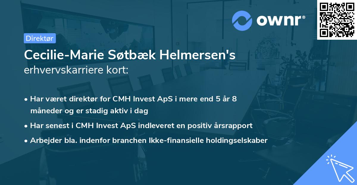 Cecilie-Marie Søtbæk Helmersen's erhvervskarriere kort