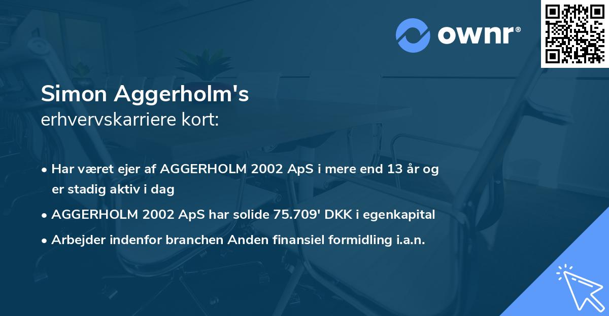 Simon Aggerholm's erhvervskarriere kort