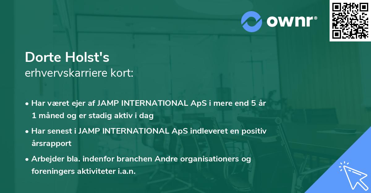 Dorte Holst's erhvervskarriere kort