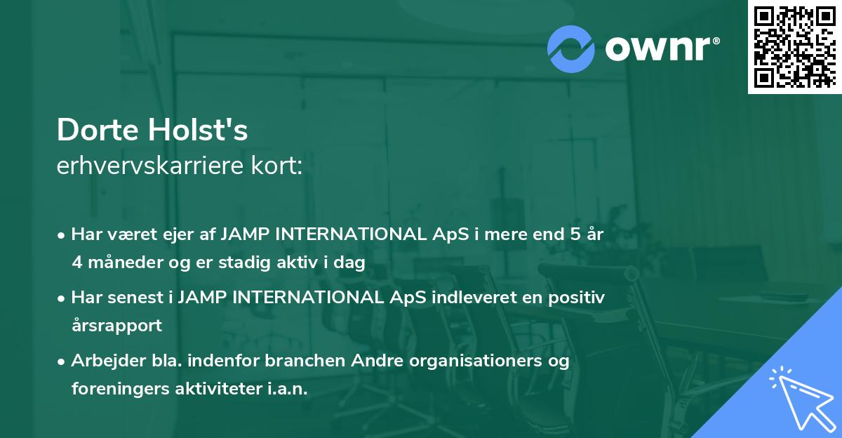 Dorte Holst's erhvervskarriere kort