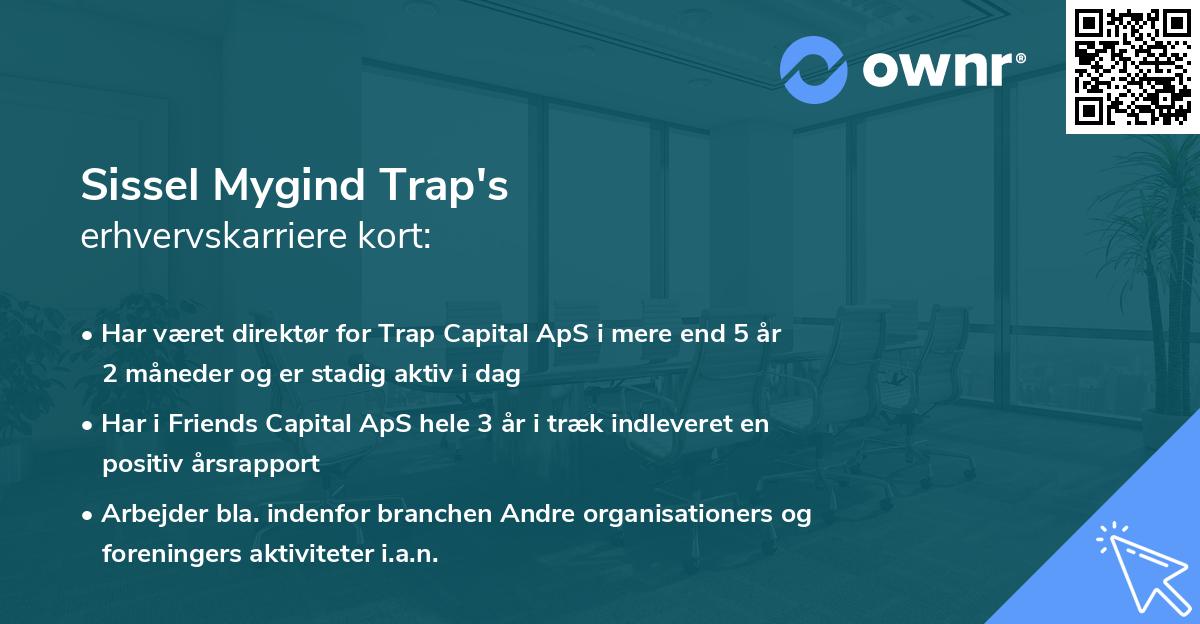 Sissel Mygind Trap's erhvervskarriere kort