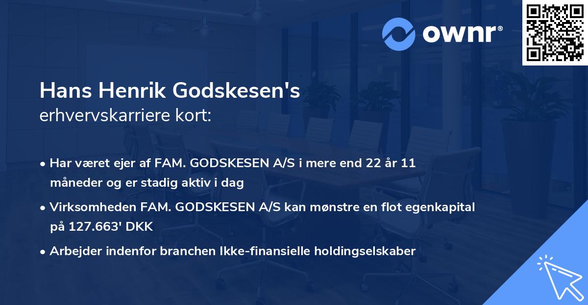 Hans Henrik Godskesen's erhvervskarriere kort
