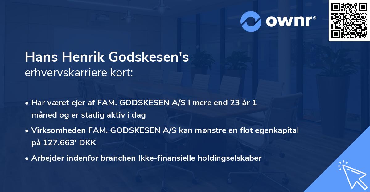 Hans Henrik Godskesen's erhvervskarriere kort