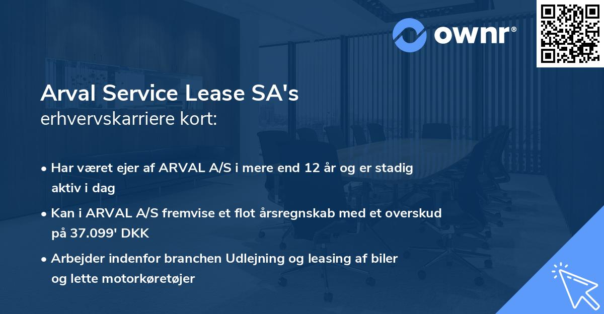 Arval Service Lease SA's erhvervskarriere kort