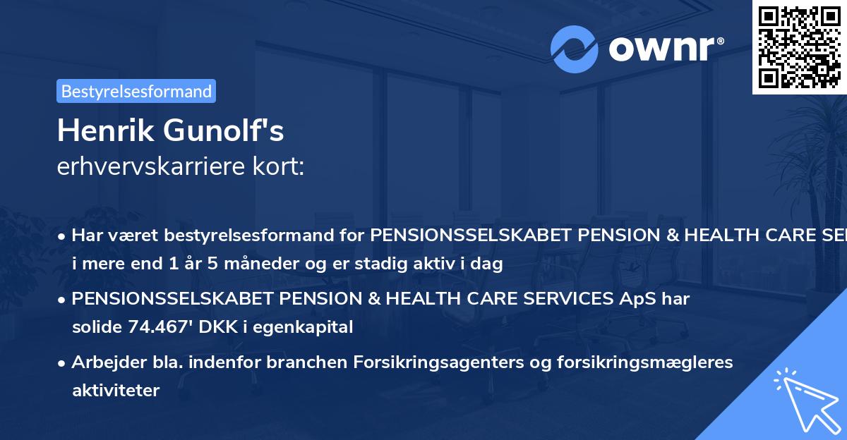 Henrik Gunolf's erhvervskarriere kort