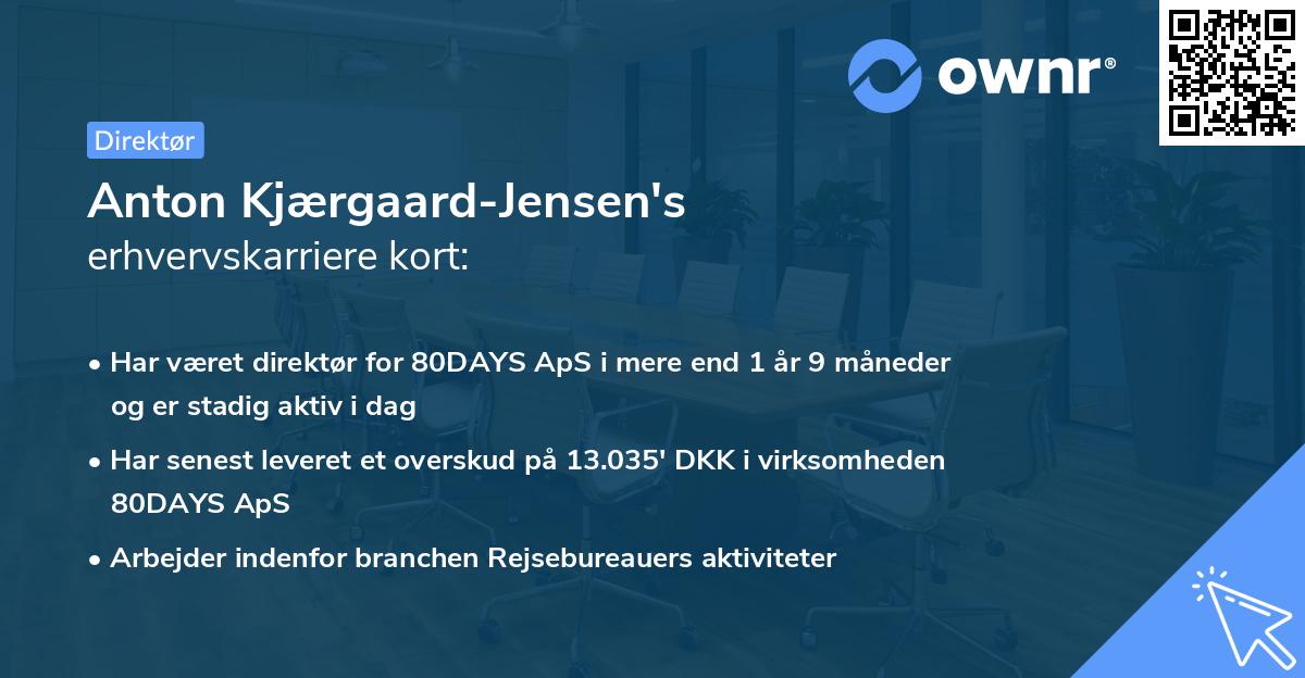 Anton Kjærgaard-Jensen's erhvervskarriere kort