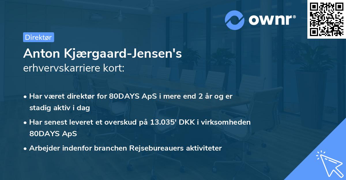 Anton Kjærgaard-Jensen's erhvervskarriere kort