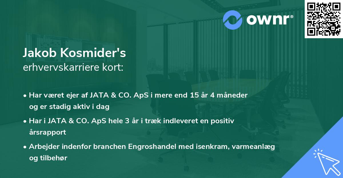 Jakob Kosmider's erhvervskarriere kort