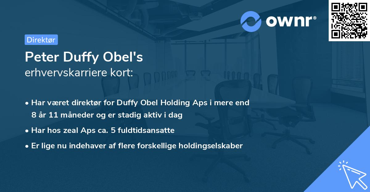 Peter Duffy Obel's erhvervskarriere kort