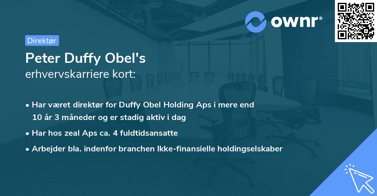 Peter Duffy Obel's erhvervskarriere kort