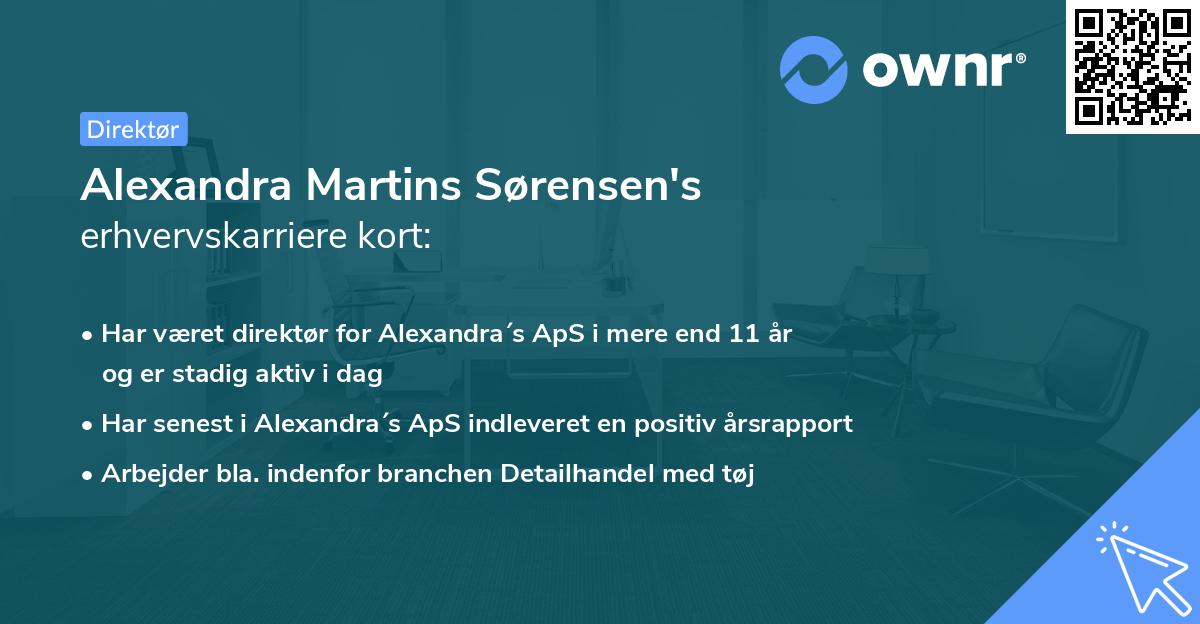 Alexandra Martins Sørensen's erhvervskarriere kort