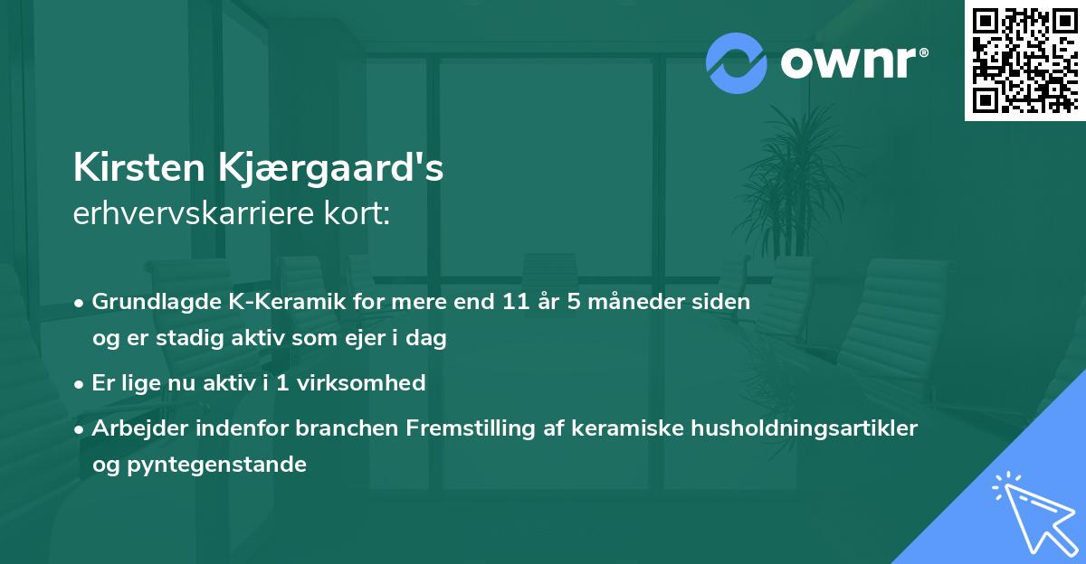 Kirsten Kjærgaard's erhvervskarriere kort