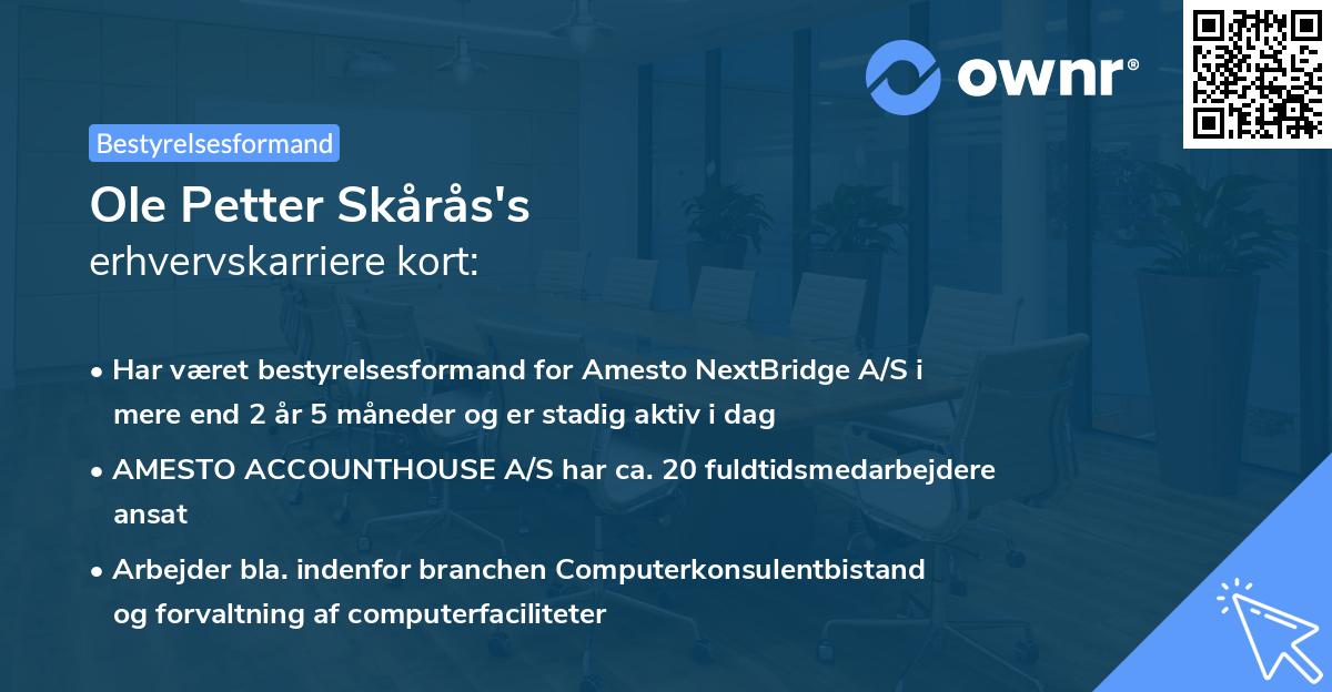 Ole Petter Skårås's erhvervskarriere kort