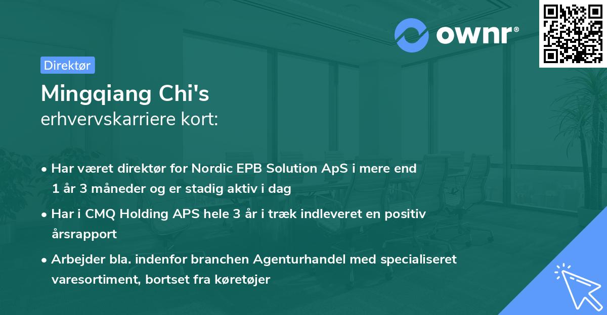 Mingqiang Chi's erhvervskarriere kort