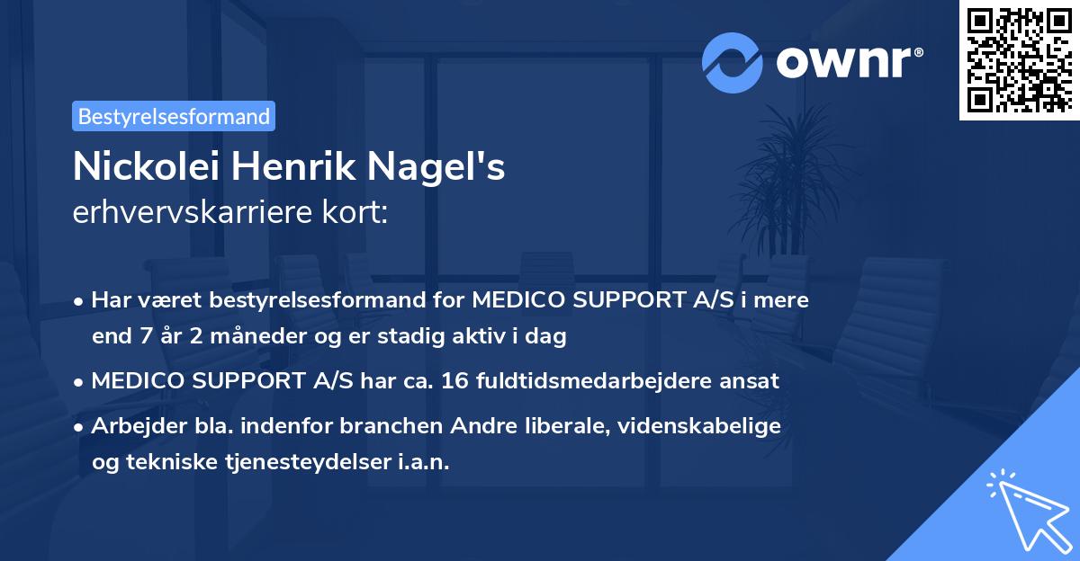 Nickolei Henrik Nagel's erhvervskarriere kort