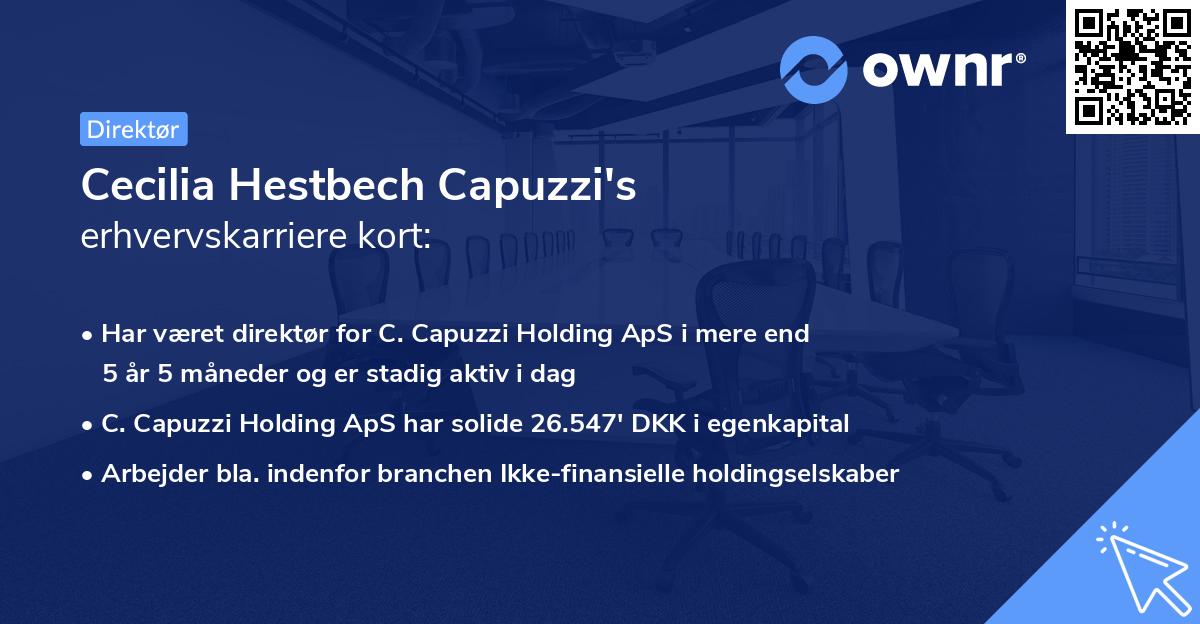 Cecilia Hestbech Capuzzi's erhvervskarriere kort