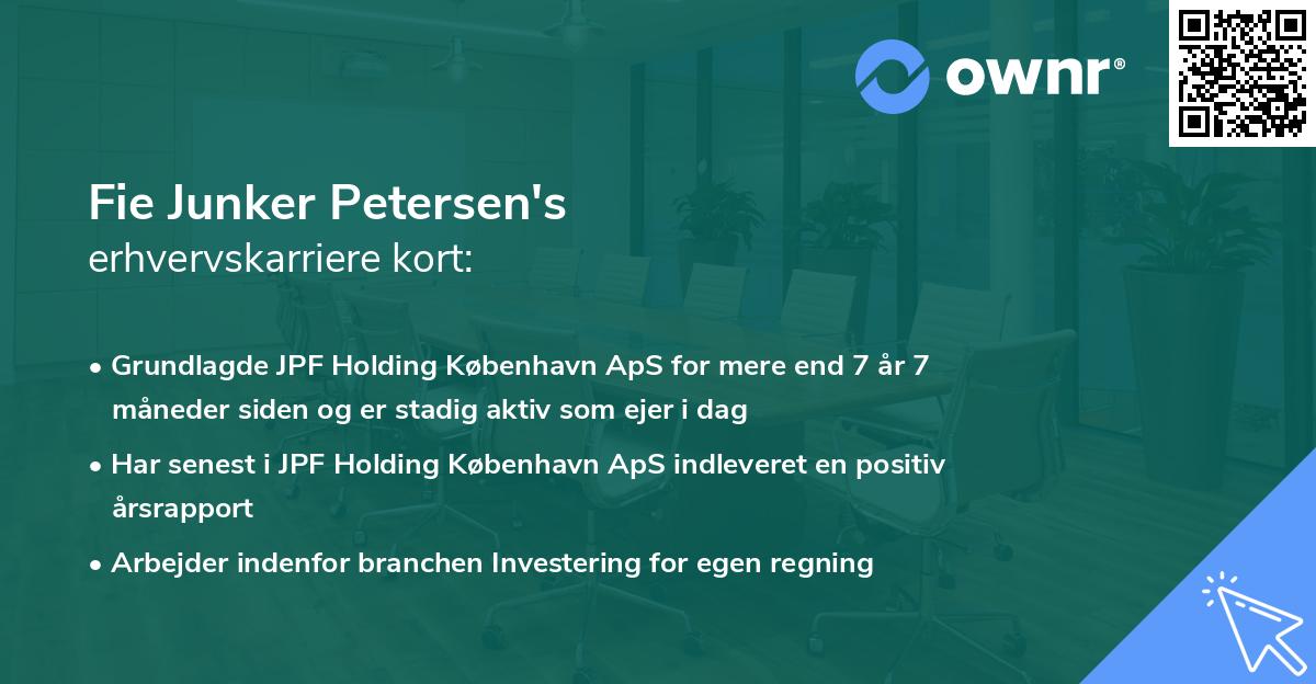 Fie Junker Petersen's erhvervskarriere kort