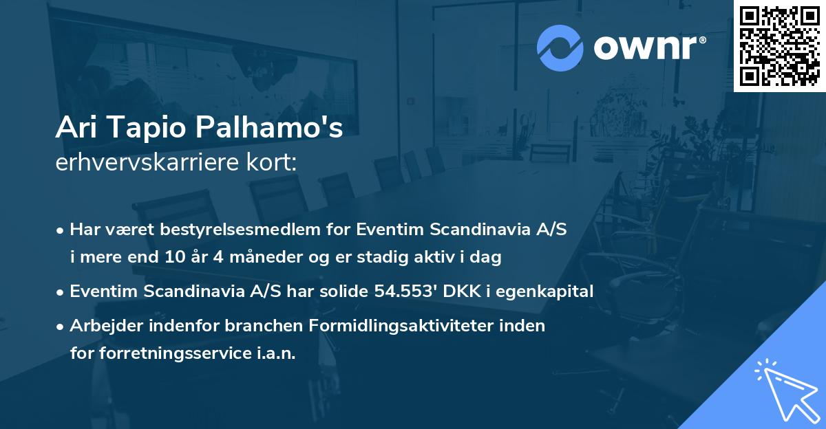 Ari Tapio Palhamo's erhvervskarriere kort